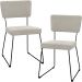 Kit 02 Cadeiras Decorativas Estofada Base De Aço Allana L02 Bouclê Creme - Lyam Decor