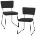 Kit 02 Cadeiras Decorativas Estofada Base De Aço Allana L02 Bouclê Preto - Lyam Decor