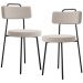 Kit 02 Cadeiras Decorativas Estofada Para Sala De Jantar Barcelona L02 Bouclê Creme - Lyam Decor