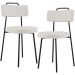 Kit 02 Cadeiras Decorativas Estofada Para Sala De Jantar Barcelona L02 Bouclê Cru - Lyam Decor