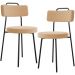 Kit 02 Cadeiras Decorativas Estofada Para Sala De Jantar Barcelona L02 Bouclê Mostarda - Lyam Decor