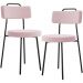 Kit 02 Cadeiras Decorativas Estofada Para Sala De Jantar Barcelona L02 Bouclê Rosê - Lyam Decor