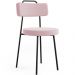 Kit 02 Cadeiras Decorativas Estofada Para Sala De Jantar Barcelona L02 Bouclê Rosê - Lyam Decor