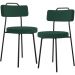 Kit 02 Cadeiras Decorativas Estofada Para Sala De Jantar Barcelona L02 Bouclê Verde - Lyam Decor