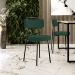Kit 02 Cadeiras Decorativas Estofada Para Sala De Jantar Barcelona L02 Bouclê Verde - Lyam Decor