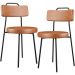 Kit 02 Cadeiras Decorativas Estofada Para Sala De Jantar Barcelona L02 Couríssimo Camel - Lyam Decor