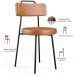 Kit 02 Cadeiras Decorativas Estofada Para Sala De Jantar Barcelona L02 Couríssimo Camel - Lyam Decor