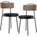 Kit 02 Cadeiras Decorativas Estofada Para Sala De Jantar Barcelona L02 Couríssimo Marrom Preto - Lyam