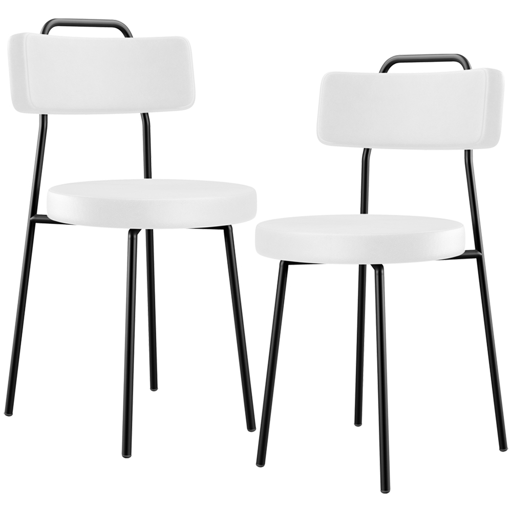 Kit 02 Cadeiras Decorativas Estofada Para Sala De Jantar Barcelona L02 Facto Branco - Lyam Decor