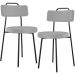 Kit 02 Cadeiras Decorativas Estofada Para Sala De Jantar Barcelona L02 Facto Cinza - Lyam Decor