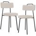 Kit 02 Cadeiras Decorativas Estofada Para Sala De Jantar Barcelona L02 Linho Bege - Lyam Decor