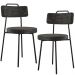 Kit 02 Cadeiras Decorativas Estofada Para Sala De Jantar Barcelona L02 Linho Chumbo - Lyam Decor