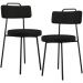 Kit 02 Cadeiras Decorativas Estofada Para Sala De Jantar Barcelona L02 Poliéster Preto - Lyam