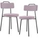 Kit 02 Cadeiras Decorativas Estofada Para Sala De Jantar Barcelona L02 Suede Rosê - Lyam Decor