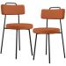 Kit 02 Cadeiras Decorativas Estofada Para Sala De Jantar Barcelona L02 Tecido Terracota - Lyam Decor