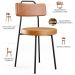 Kit 02 Cadeiras Decorativas Estofada Para Sala Jantar Barcelona L02 Couríssimo Camel Whisky - Lyam
