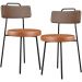 Kit 02 Cadeiras Decorativas Estofada Para Sala Jantar Barcelona L02 Couríssimo Marrom Camel - Lyam