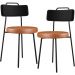 Kit 02 Cadeiras Decorativas Estofada Para Sala Jantar Barcelona L02 Couríssimo Preto Camel - Lyam