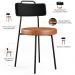 Kit 02 Cadeiras Decorativas Estofada Para Sala Jantar Barcelona L02 Couríssimo Preto Camel - Lyam