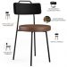 Kit 02 Cadeiras Decorativas Estofada Para Sala Jantar Barcelona L02 Couríssimo Preto Marrom - Lyam