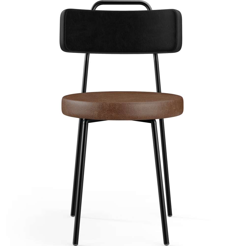 Kit 02 Cadeiras Decorativas Estofada Para Sala Jantar Barcelona L02 Couríssimo Preto Marrom - Lyam