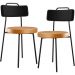 Kit 02 Cadeiras Decorativas Estofada Para Sala Jantar Barcelona L02 Couríssimo Preto Whisky - Lyam
