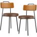 Kit 02 Cadeiras Decorativas Estofada Para Sala Jantar Barcelona L02 Couríssimo Whisky Marrom - Lyam