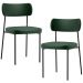 Kit 02 Cadeiras Decorativas Estofada Para Sala Jantar Melina L02 Couríssimo Verde Musgo - Lyam Decor