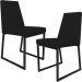 Kit 02 Cadeiras Decorativas Estofada Para Sala de Jantar Dafne L02 Facto Preto - Lyam Decor