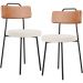 Kit 02 Cadeiras Decorativas Estofada Sala De Jantar Barcelona L02 Couríssimo Camel Linho Cru - Lyam