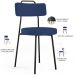 Kit 02 Cadeiras Decorativas Estofada Sala De Jantar Barcelona L02 Facto Azul Marinho - Lyam Decor