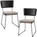 Kit 02 Cadeiras Decorativas Estofada Sala Jantar Allana L02 Couríssimo Preto Linho Bege - Lyam Decor