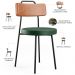 Kit 02 Cadeiras Decorativas Estofada Sala Jantar Barcelona L02 Couríssimo Camel Facto Verde - Lyam