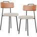 Kit 02 Cadeiras Decorativas Estofada Sala Jantar Barcelona L02 Couríssimo Camel Linho Bege - Lyam
