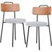 Kit 02 Cadeiras Decorativas Estofada Sala Jantar Barcelona L02 Couríssimo Camel Linho Cinza - Lyam