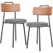 Kit 02 Cadeiras Decorativas Estofada Sala Jantar Barcelona L02 Couríssimo Camel Pied Poule - Lyam