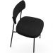 Kit 02 Cadeiras Decorativas Estofadas Para Sala de Jantar Melina L02 Poliéster Preto - Lyam