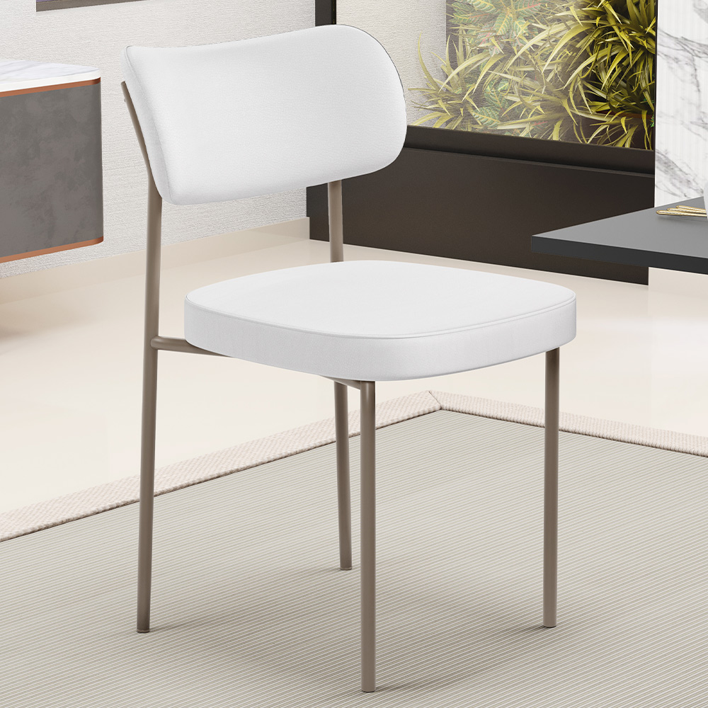 Kit 02 Cadeiras Decorativas Para Sala De Jantar Melina Base Arena L02 Facto Branco - Lyam Decor