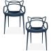 Kit 02 Cadeiras Decorativas Para Sala de Jantar Amsterdam F03 Preto - Lyam Decor