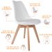 Kit 02 Cadeiras Decorativas Para Sala de Jantar Ayla Com Base de Madeira E01 Branco - Lyam Decor