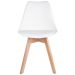 Kit 02 Cadeiras Decorativas Para Sala de Jantar Ayla Com Base de Madeira E01 Branco - Lyam Decor