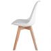 Kit 02 Cadeiras Decorativas Para Sala de Jantar Ayla Com Base de Madeira E01 Branco - Lyam Decor