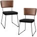 Kit 02 Cadeiras Decorativas Sala De Jantar Allana L02 Couríssimo Marrom Linho Chumbo - Lyam Decor