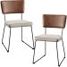Kit 02 Cadeiras Decorativas Sala De Jantar Allana L02 Couríssimo Marrom Linho Cru - Lyam Decor