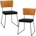 Kit 02 Cadeiras Decorativas Sala De Jantar Allana L02 Couríssimo Whisky Linho Chumbo - Lyam Decor