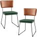 Kit 02 Cadeiras Decorativas Sala Jantar Allana L02 Couríssimo Camel Facto Verde Musgo - Lyam Decor