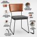 Kit 02 Cadeiras Decorativas Sala Jantar Allana L02 Couríssimo Camel Linho Cinza Escuro - Lyam Decor