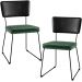 Kit 02 Cadeiras Decorativas Sala Jantar Allana L02 Couríssimo Preto Facto Verde Musgo - Lyam Decor