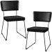 Kit 02 Cadeiras Decorativas Sala Jantar Allana L02 Couríssimo Preto Linho Chumbo - Lyam Decor