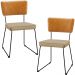 Kit 02 Cadeiras Decorativas Sala Jantar Allana L02 Couríssimo Whisky Linho Bege Escuro - Lyam Decor